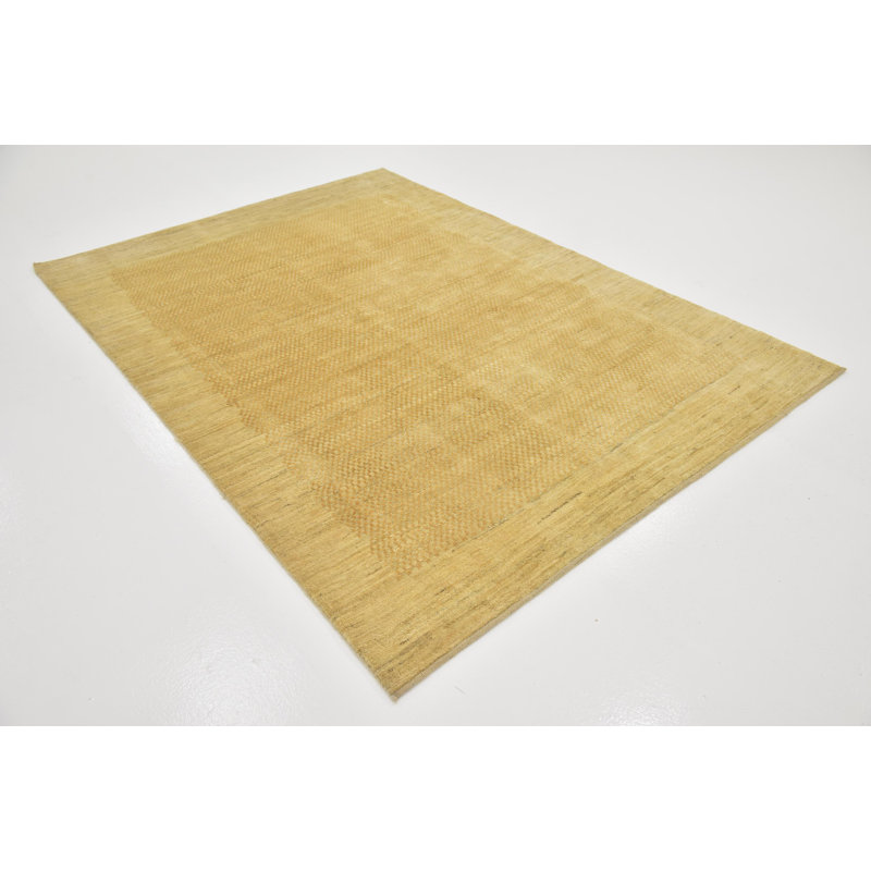 Tapis de surface en laine 5 pi 7 po x 7 pi 10 po one-of-kind noué la crème Didcot