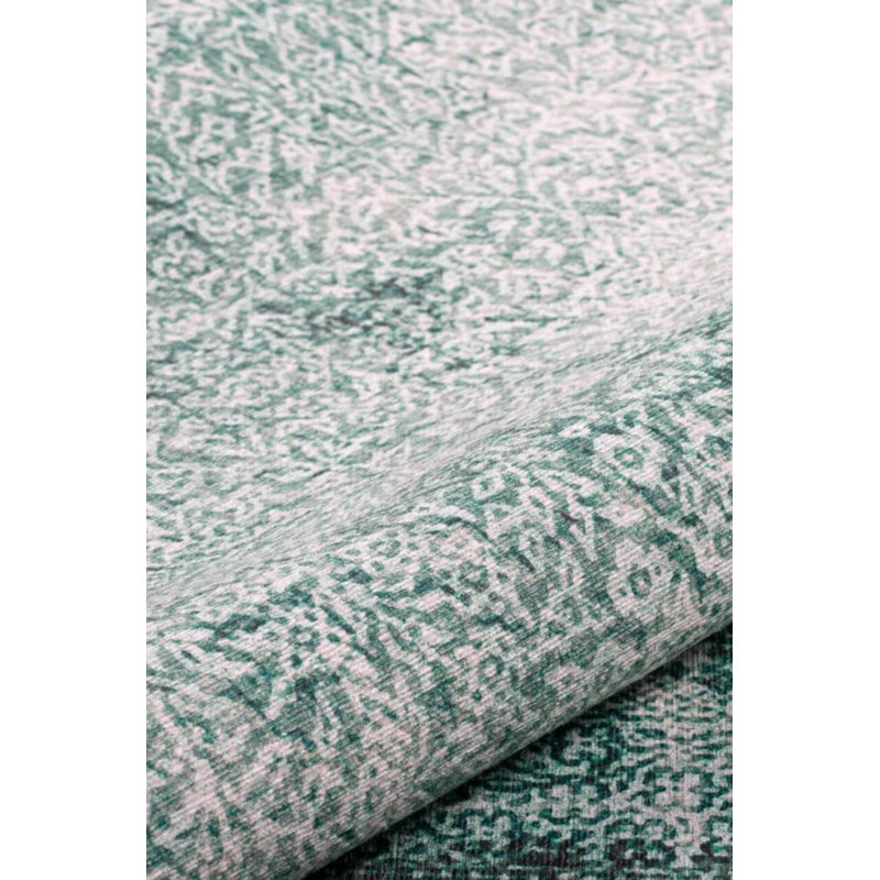 Tapis décoratif abstrait vert, Rectangle 3 pi 10 po x 5 pi 3 po