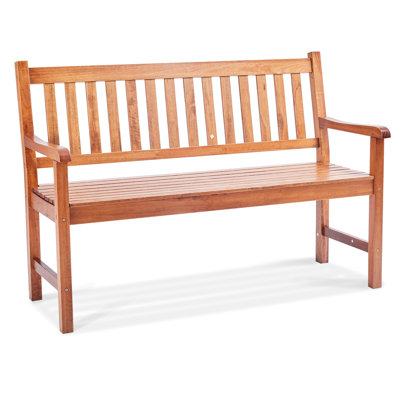 Banc d'extérieur, capacité de charge en bois de 50 pouces, capacité de charge de 800 lb, avec et, pour patio, cour, porche - grain naturel un look chaleureux et invitant