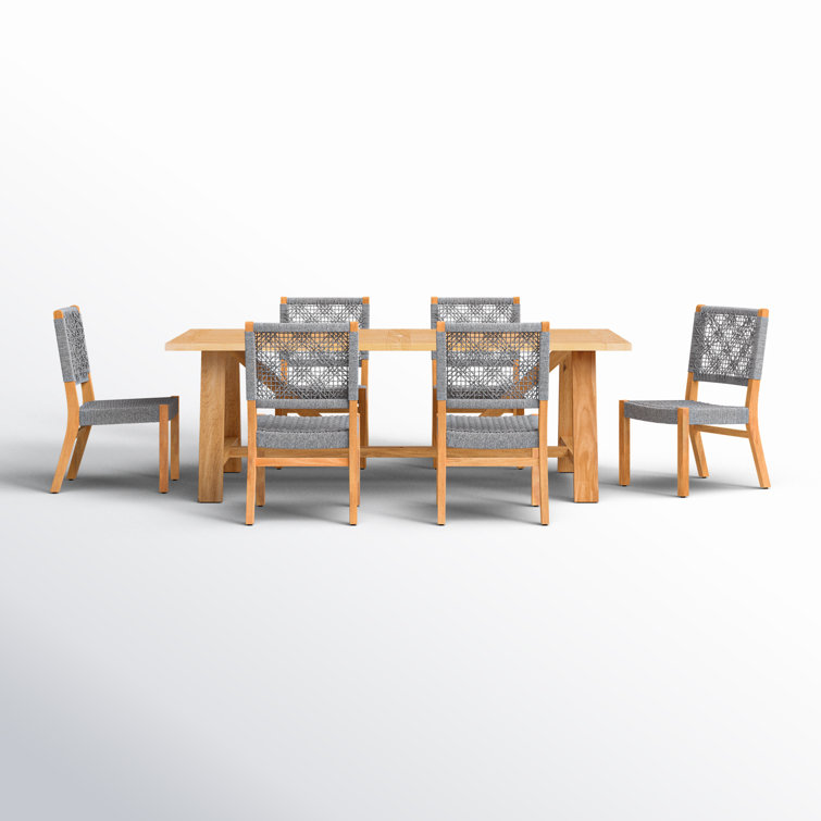 Seras 90'' Rectangular 6 - Person Outdoor Dining Set