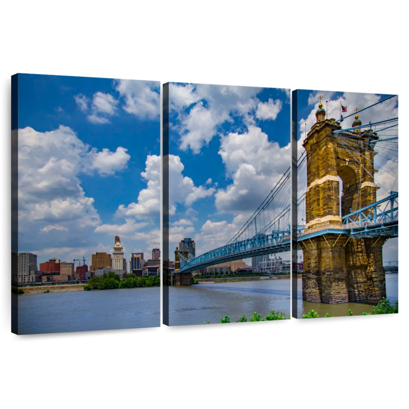 John Roebling Bridge Skyline, 24" H x 38" W