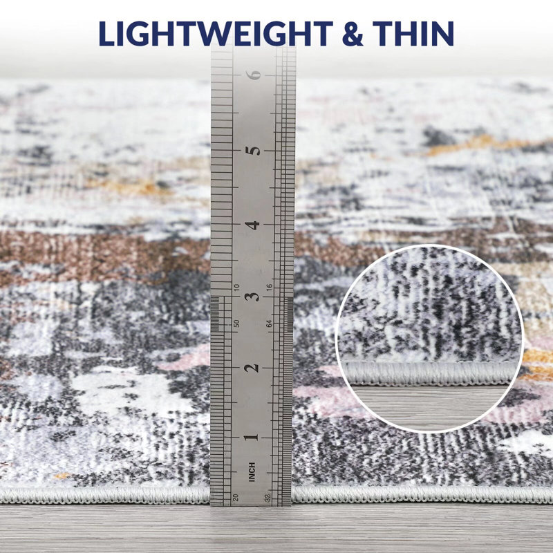 Washable Abstract Area Rugs for Living Room, Rectangle 9' x 12'