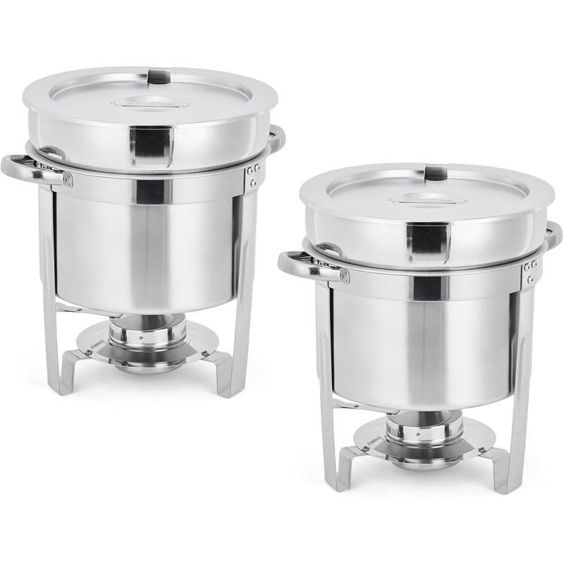 Ensemble de 2 réchauds à soupe en acier inoxydable 7QT