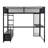 Metal Gaming Loft Bed With LED-2053376772
