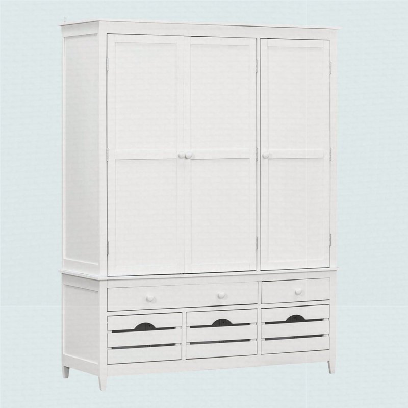 Garde-manger autoportant en bois, grande armoire de rangement, Blanc