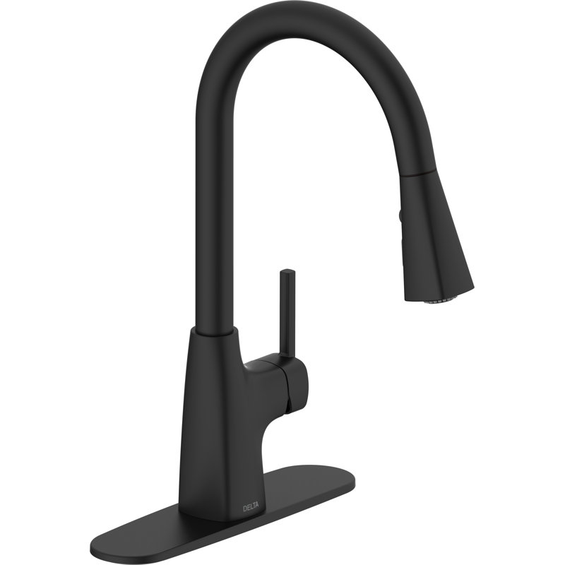 Pull Down Single Handle Kitchen Faucet, Black