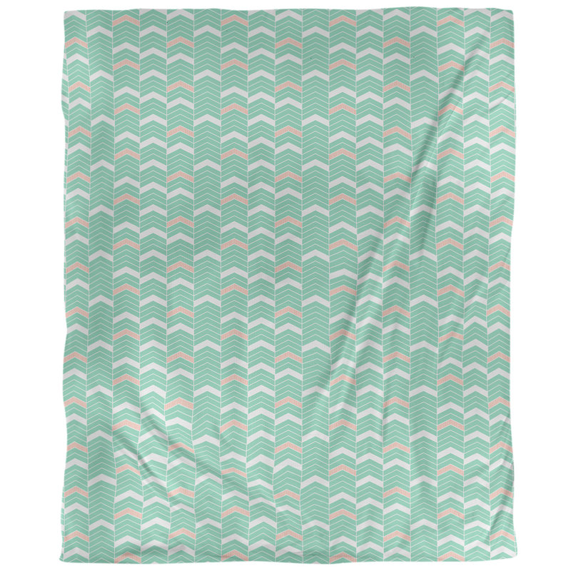 Housse de couette simple Rhonda, Housse de couette pour très grand lit, Vert / orange, Microfibre