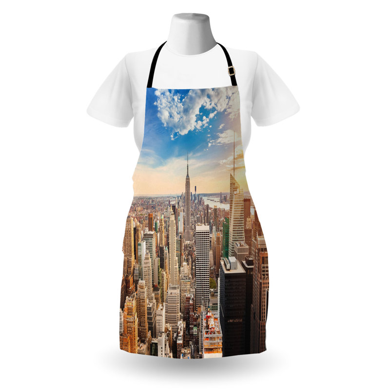 Tablier East Urban Home NYC, cuisine de jardinage, taille adulte, bleu cobalt multicolore