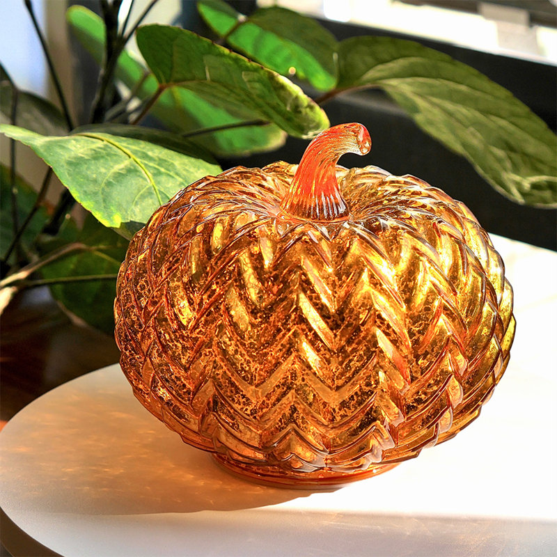 Décorations de citrouille en verre mercurisé et citrouille décorative pour Halloween Décorations d'automne et de l'Action de grâce