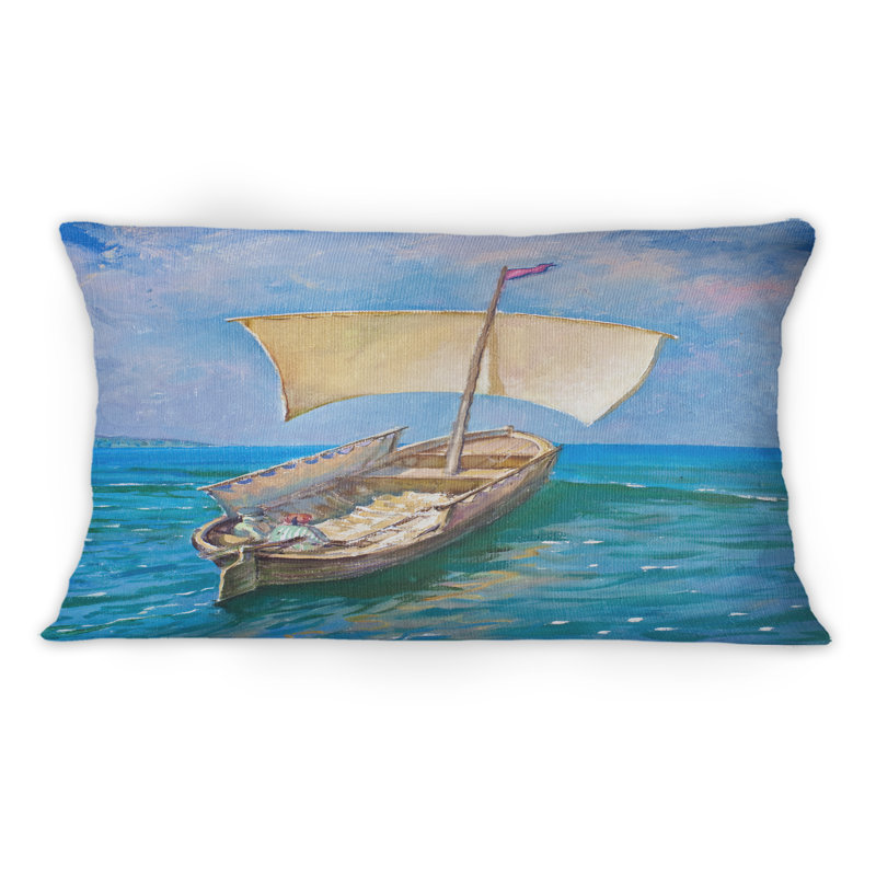 Coussin Sail Sail on On Blue Ocean Waves