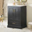 Meuble-lavabo 24 po avec lavabo, armoire en panneau de fibres à densité moyenne avec cadre en bois massif, 1 tiroir divisé et 2 portes à fermeture douce avec supports de rangement à deux portes, meuble-lavabo autoportant