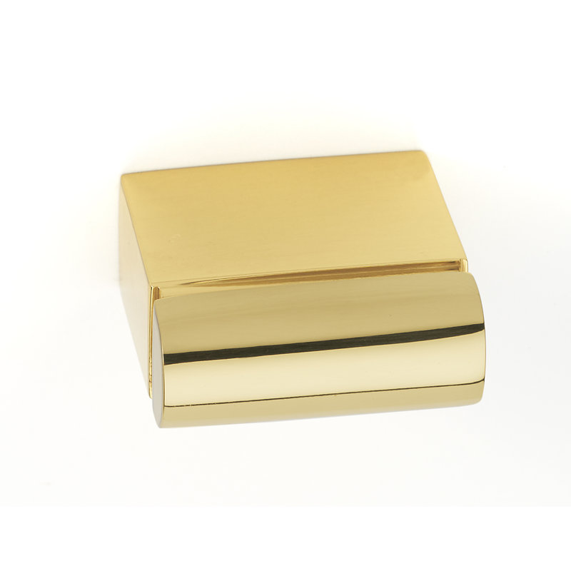 Vogue Rectangular Knob, Polished Brass