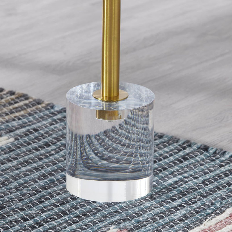 Clear Acrylic And Brass Round Accent Table