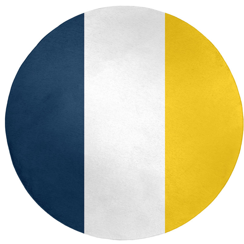 Tapis bleu/jaune, Rond 5 pi