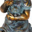 Statue de jardin pour fille et chaton Exhart, aspect bronze, 10,5 po