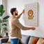 Cheerful Lion Geometric - Wrapped Canvas-497815117-497815124