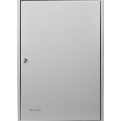 Adjustable 150 Cabinet In Gray Steel With Key Lock, Wall Mount Installation For Organized Keys 150 Container, Gray, Lock And Safe Storage