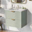 Meuble-lavabo mural moderne de 24 po avec 2 tiroirs, vert - idéal pour les petites salles de bain