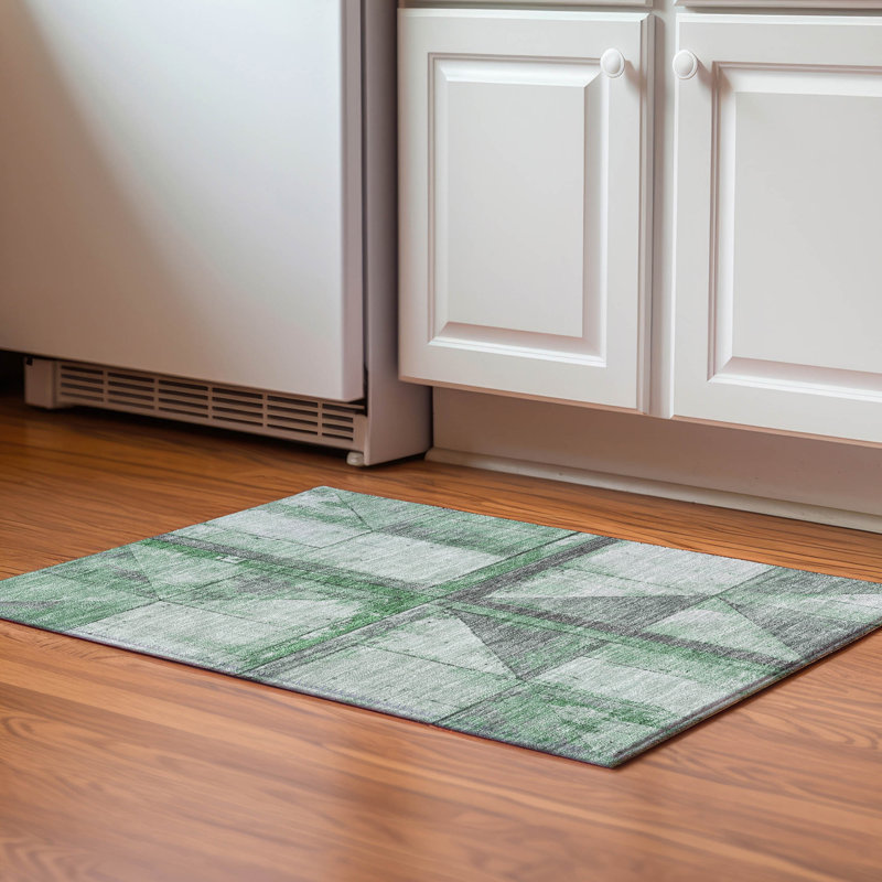 Premium Machine Washable Medena AMF1876 Geometric Rug, Rectangle 1'8" x 2'6"