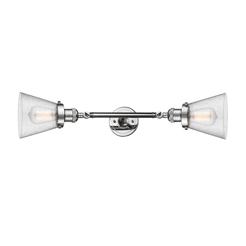 Éclairage pour salle de bain 2 lumières à intensité variable Aldona, Chrome poli