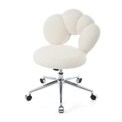 360°Swivel Height Adjustable,Swivel Chair,Teddy fabric,home office chair