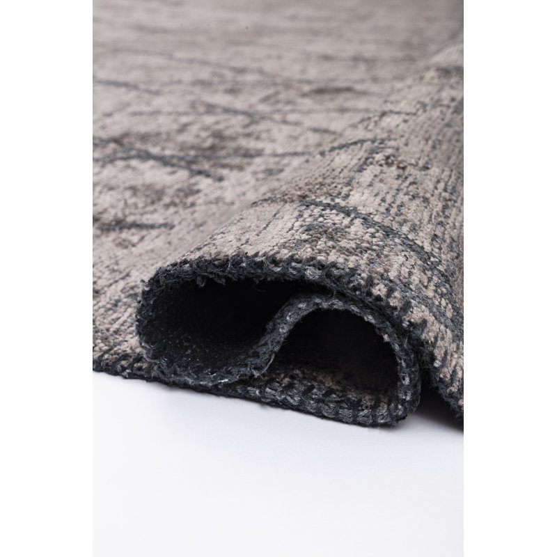 Rapture Dark Brown/Gray Argyle Luxury Area Rug, Rectangle 7'10" x 11'2"