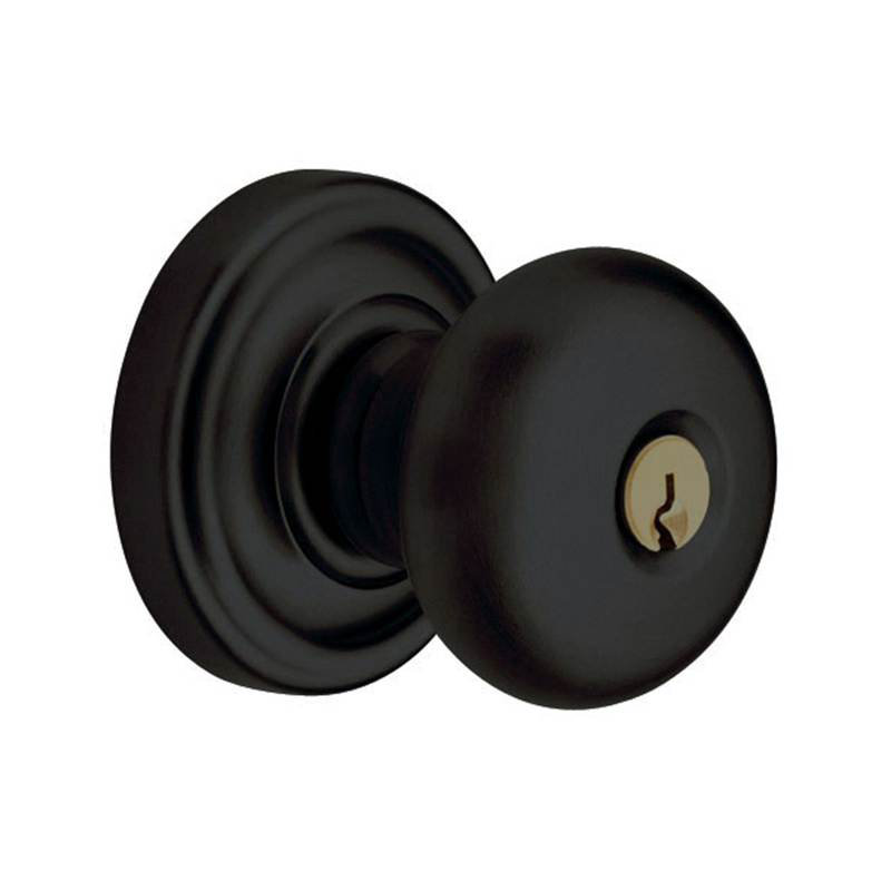 Classic Keyed Door Knob, Satin Black, Keyed Different, Yes