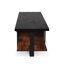 Console contemporaine en noyer et noir avec pieds en métal pour meuble télé de 55 po de style industriel noir, pouvant accueillir un écran plat