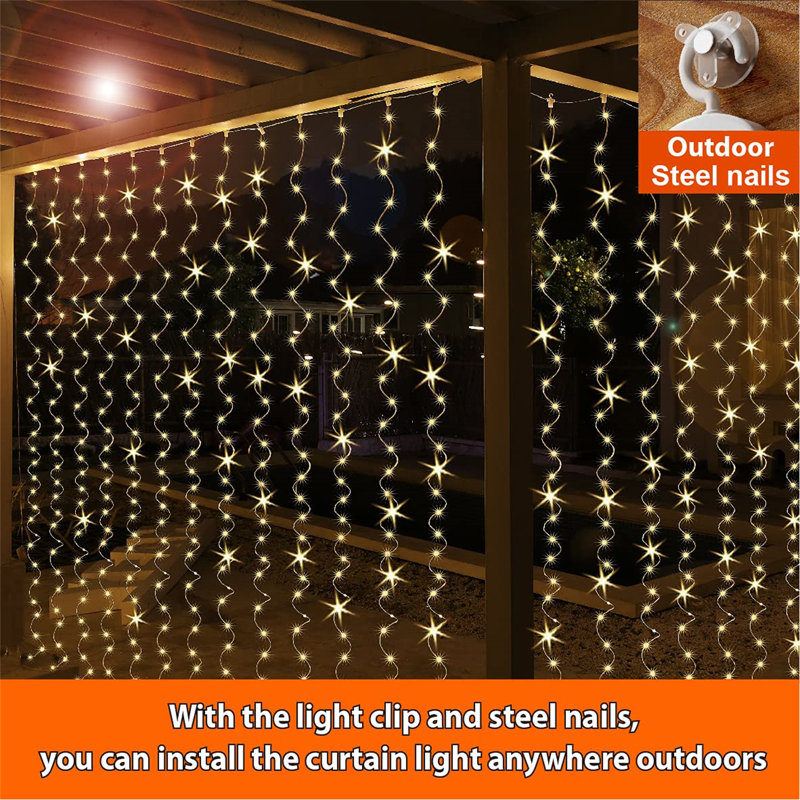 Ameelya 300cm LED 300 - Bulb Curtain String Light
