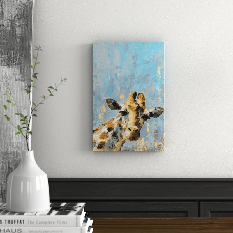 Oh Giraffe Wrapped Canvas Painting, 38cm H x 25cm W x 3.81cm D