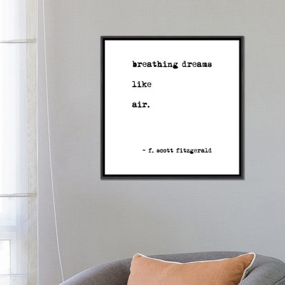 Reproduction d’art textuel, "respiration Dreams" par Scott Fitzgerald Square