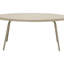 Table de salle à manger ronde en verre PE blanc cassé pour l'extérieur