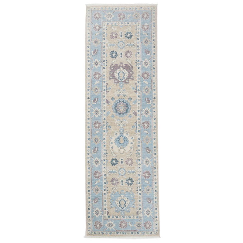 Chemin de table traditionnel turc beige et bleu 3 x 11