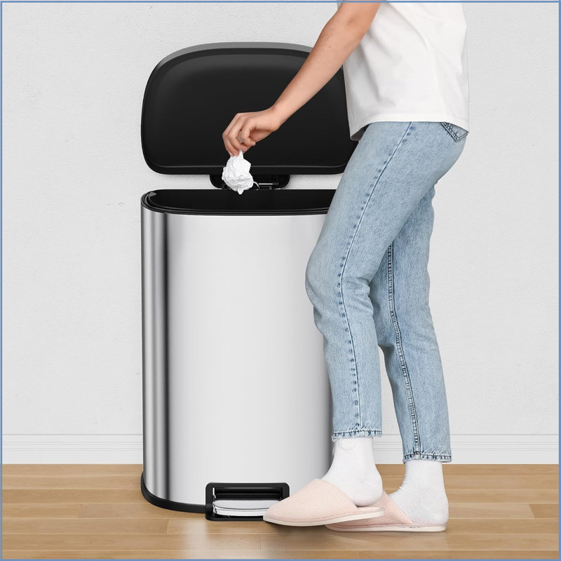 Steel Step On Kitchen Trash Can - 50L