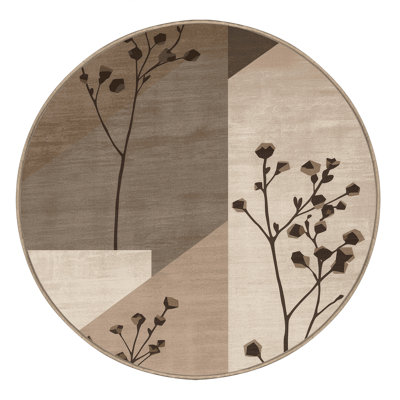 Tapis moelleux moelleux à motif géométrique minimaliste beige Frymantle