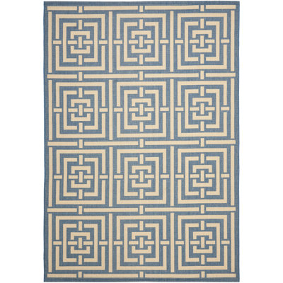 Tapis intérieur / extérieur bleu / os Arneshia