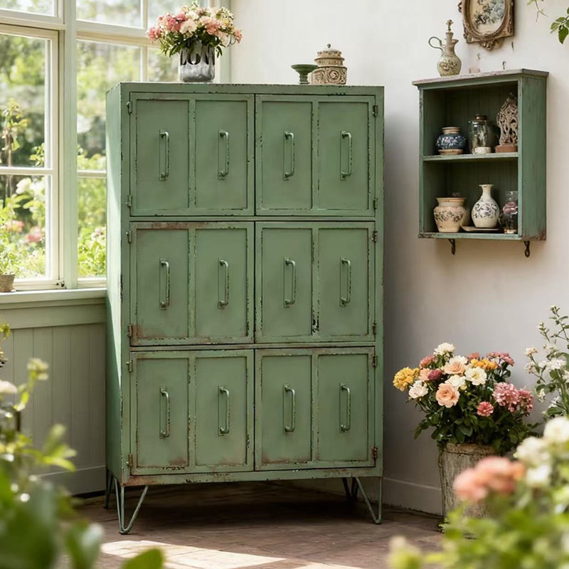 Armoire d'appoint moderne en fer vert, Vert