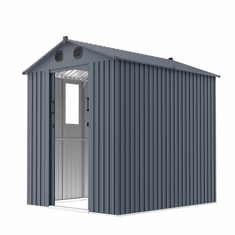 8X10 FT Outdoor Storage Shed, Large Metal Tool Sheds With Window And Lockable Doors, Garden Shed