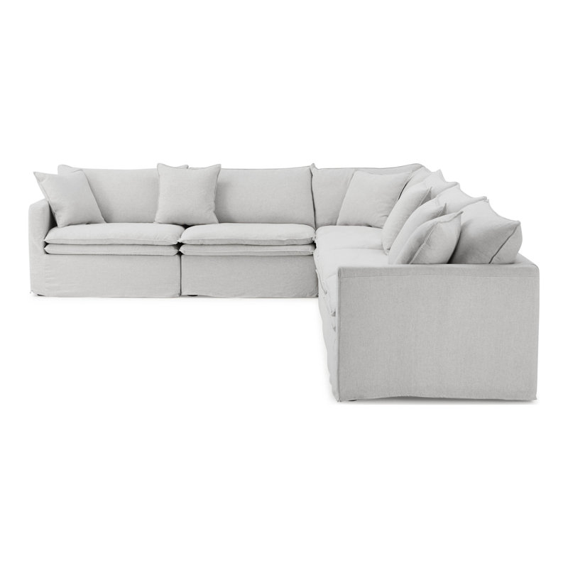 Canapé modulaire Adaire, Lin gris pâle