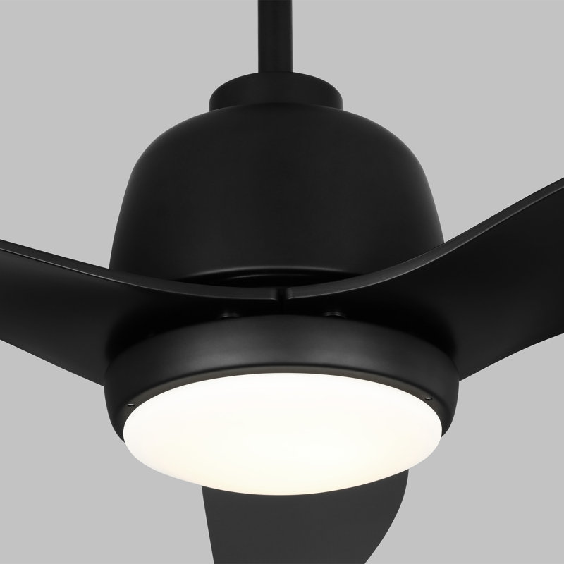Avila LED Outdoor Downrod Ceiling Fan, Midnight Black