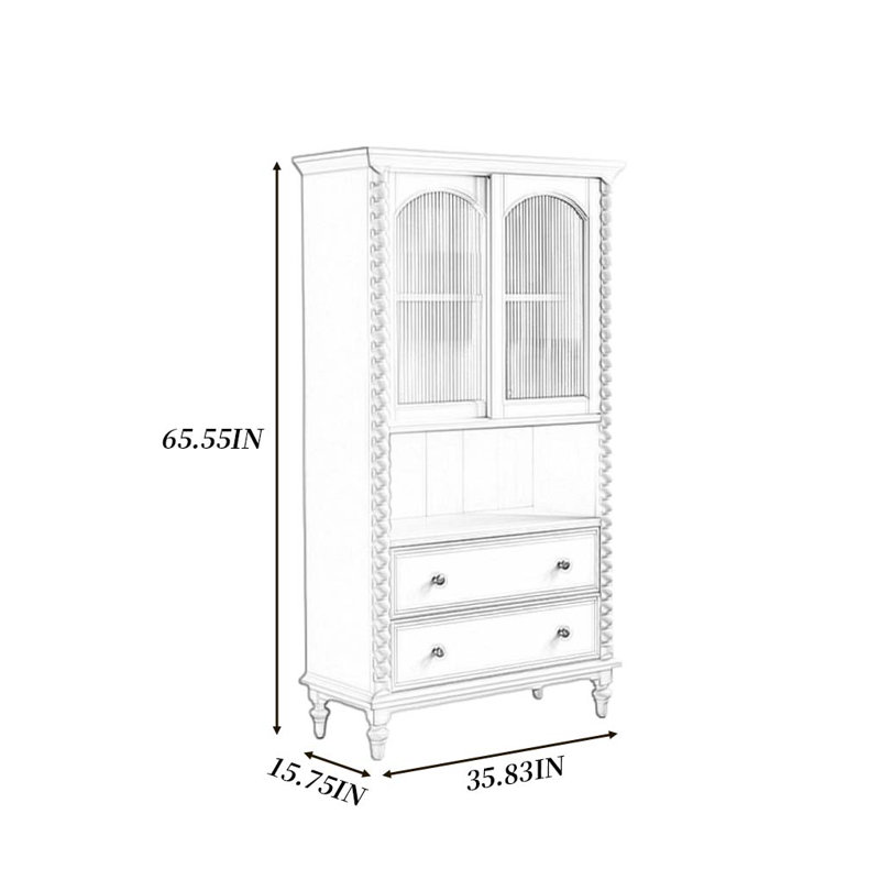 Cream Style Solid Wood Storage Cabinet