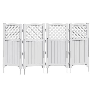 Écran d'intimité extérieur en résine, 4 panneaux de clôture pour patio