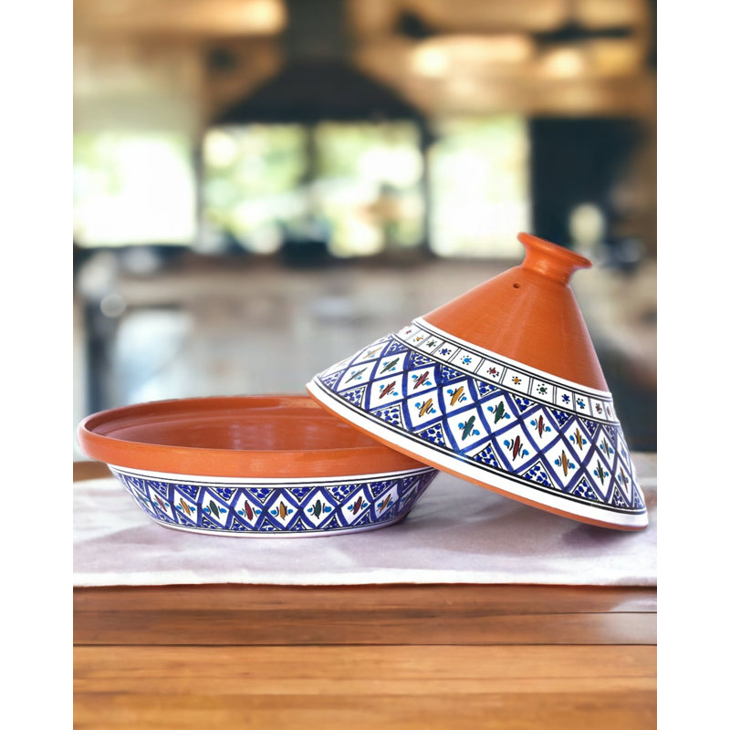 Tajine marocain Kamsah, Bleu, 8 pintes