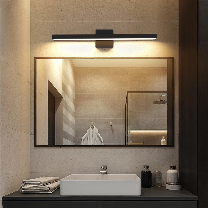 Luminaire à DEL à intensité variable pour meuble-lavabo à DEL 2500K / 3000K / 3500K / 4000K / 5300K, Noir mat