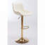 Ensemble de tabourets de bar rembourrés réglables en tissu chromé avec dossier et repose-pieds-827546821