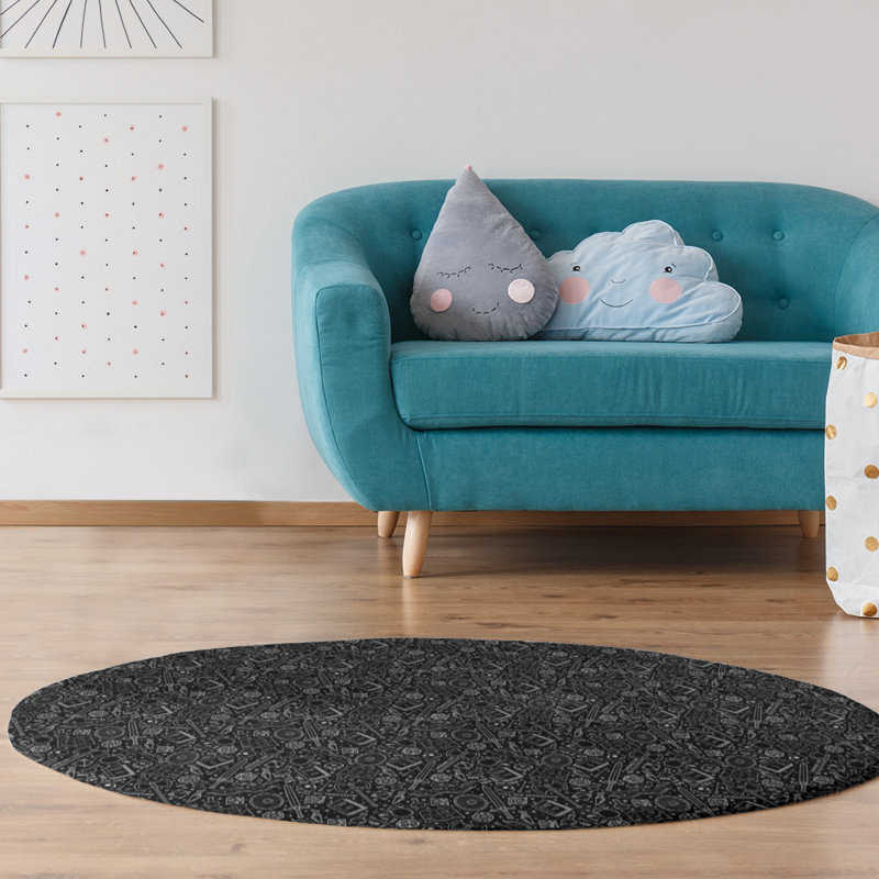 Chenille Indoor Rug, Round 5'