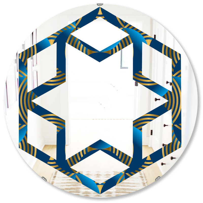 Miroir mural abstrait sans vagues abstrait, H 31,5 po x l po