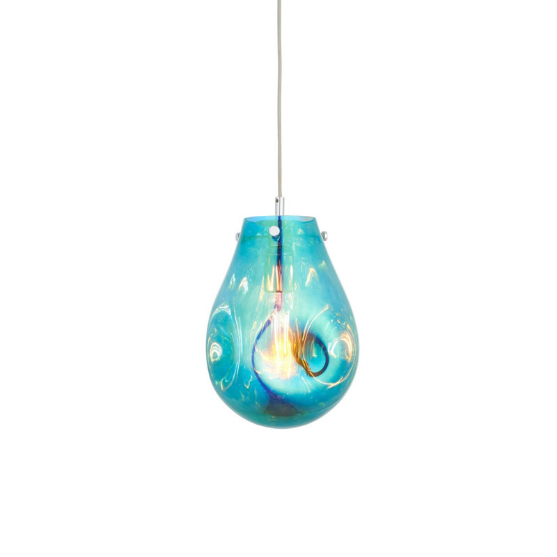 Alyca 1 - Light Chrome Teardrop Pendant, Chrome