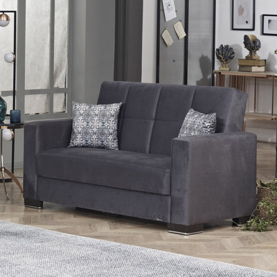 Legacy 65 in. Fabric Upholstered 2-Seater 3-in-1 Sleeper Loveseat Sofa Bed with Storage, Firm Seat Cushion