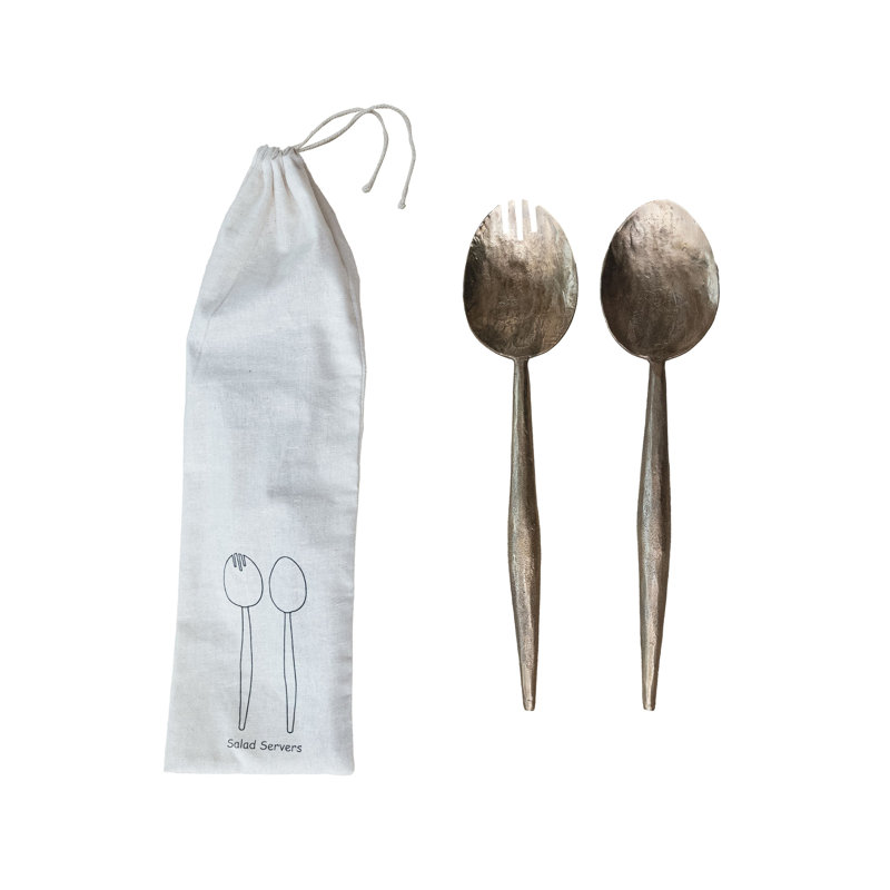 Forged Salad Server Set, Electroplated Finish